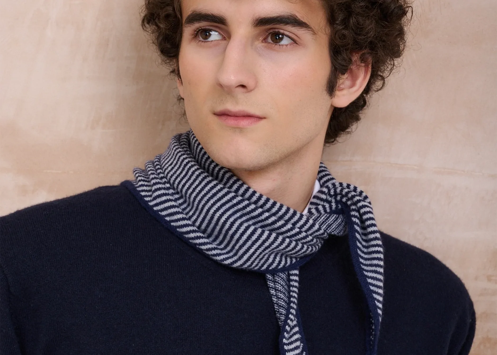 Cashmere Striped Bandana Scarf - Image 10