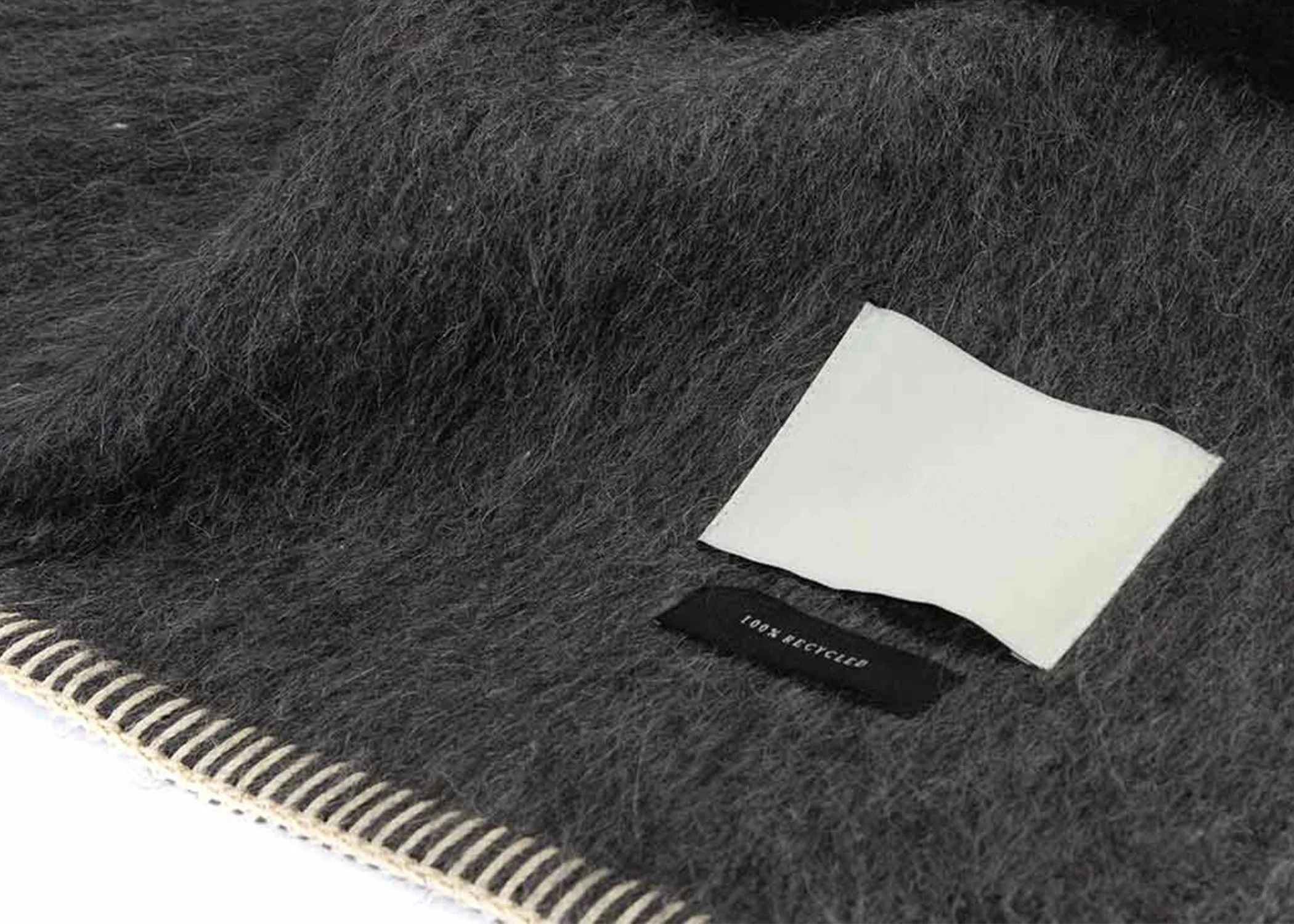 Charcoal Black Stripe Blanket - Image 3