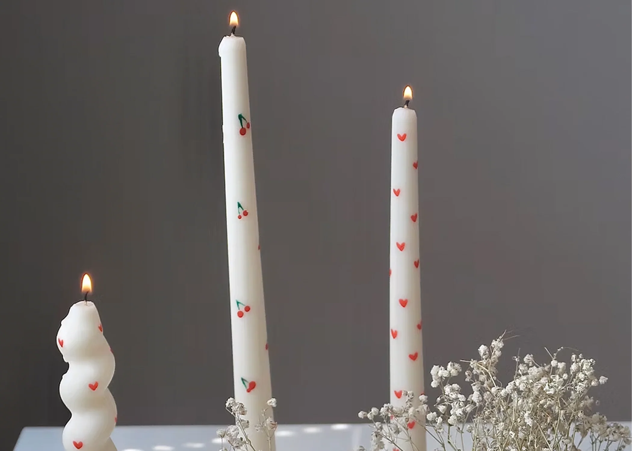 Hand Painted Taper Candles - Image 3
