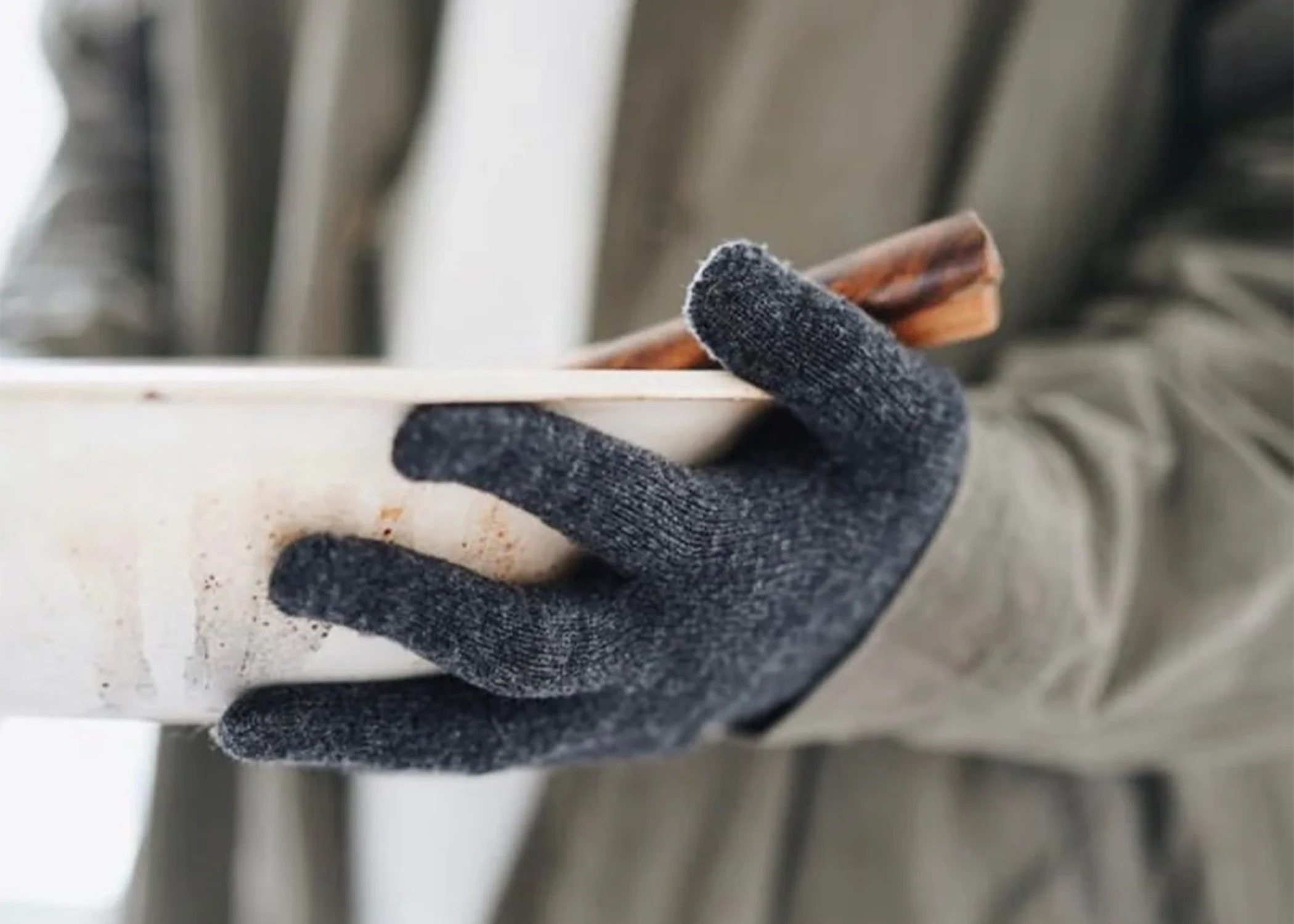 Merino Wool Gloves-Charcoal - Image 2