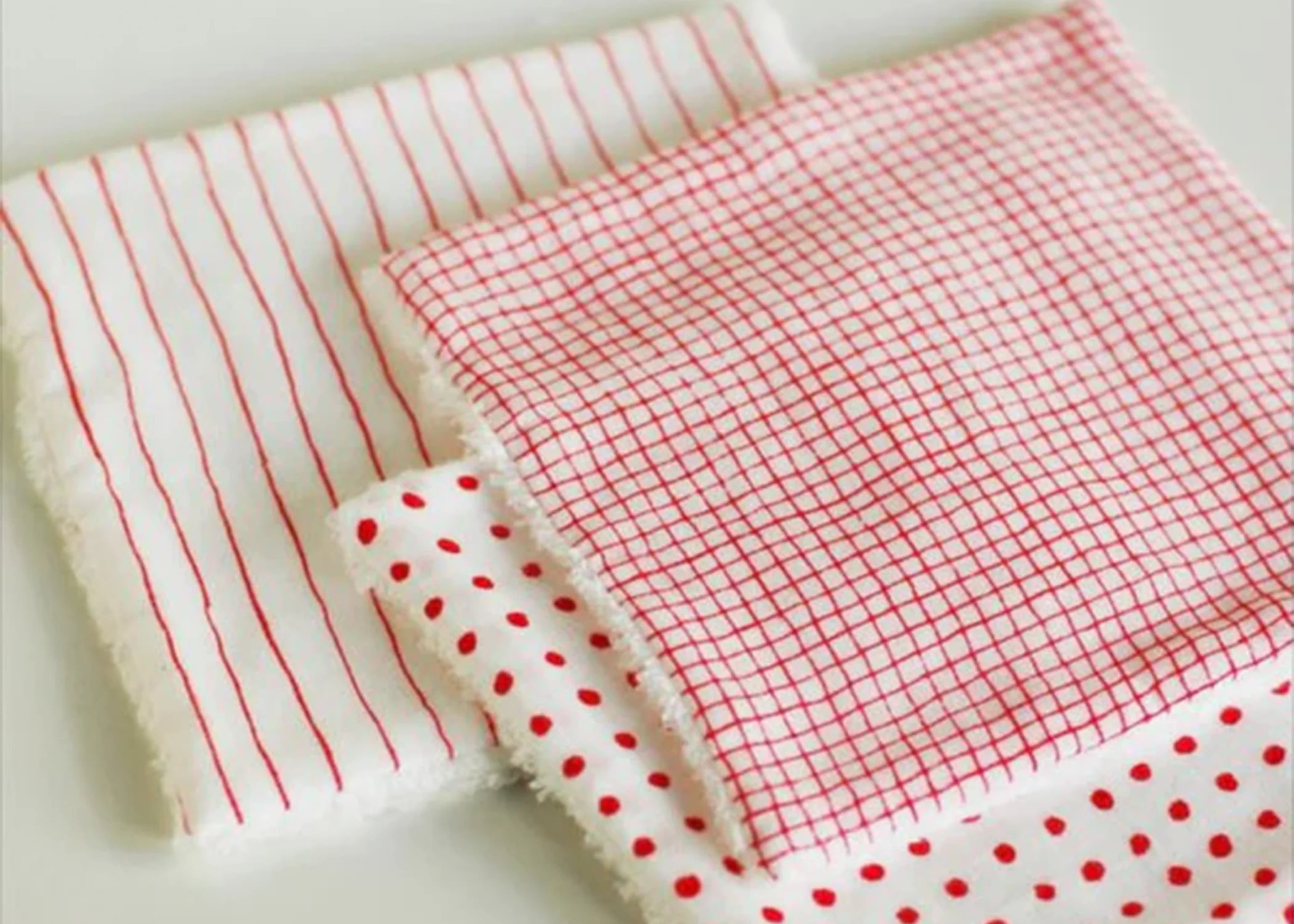 Mitsou Gauze Washcloth (Red Check) - Image 2