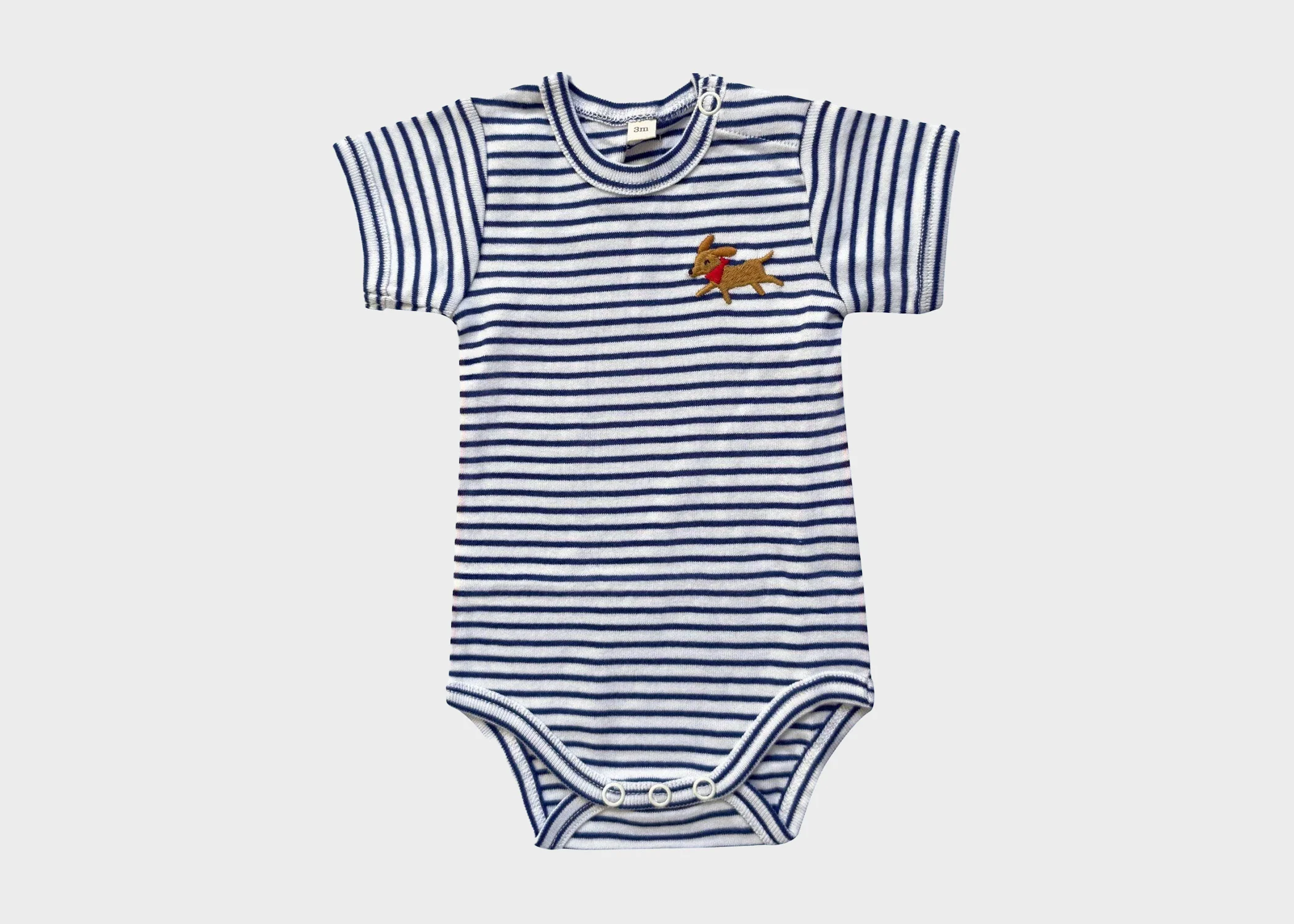 Organic Cotton Baby Onesie- Embroidered Dog