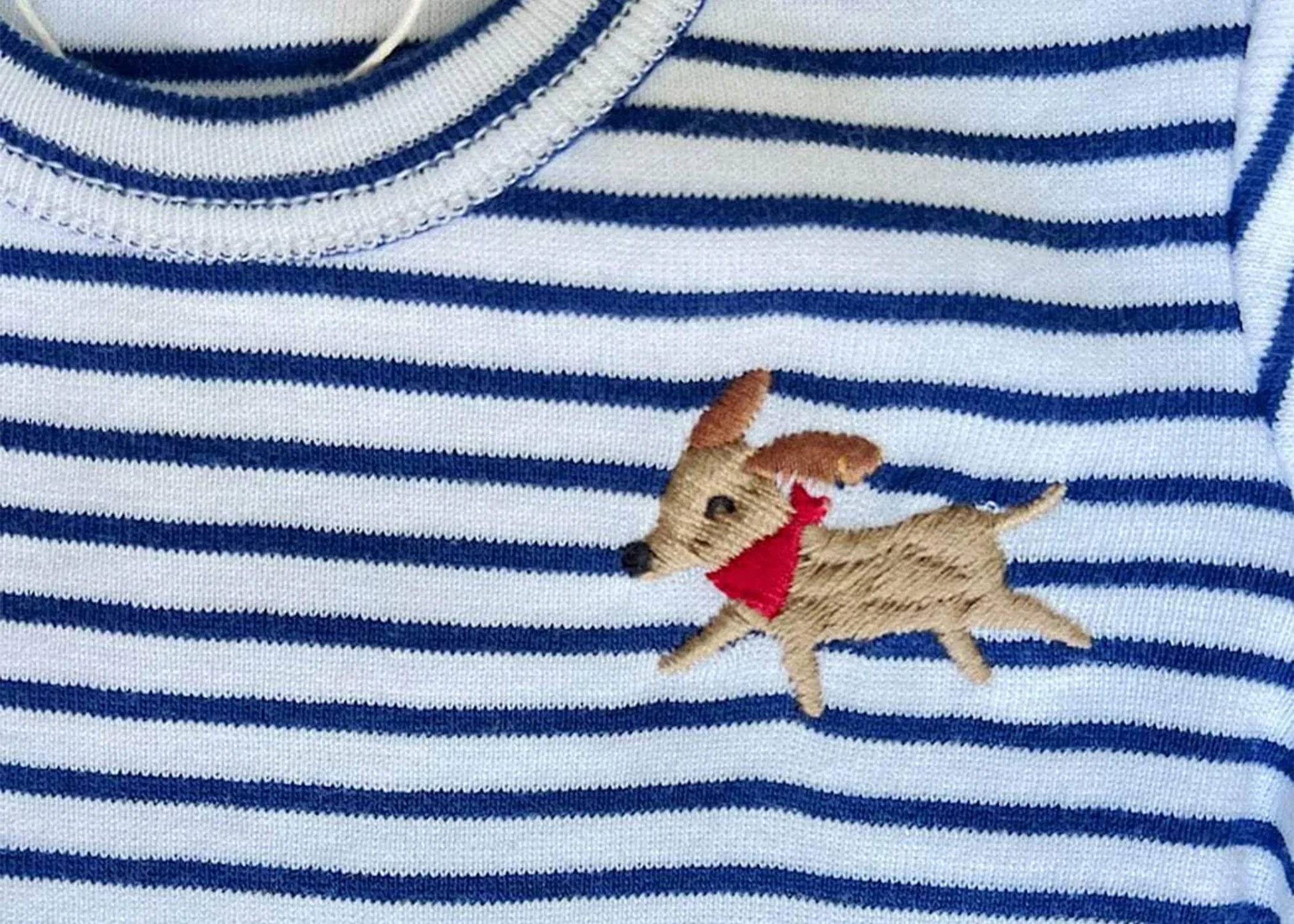 Organic Cotton Baby Onesie- Embroidered Dog - Image 2