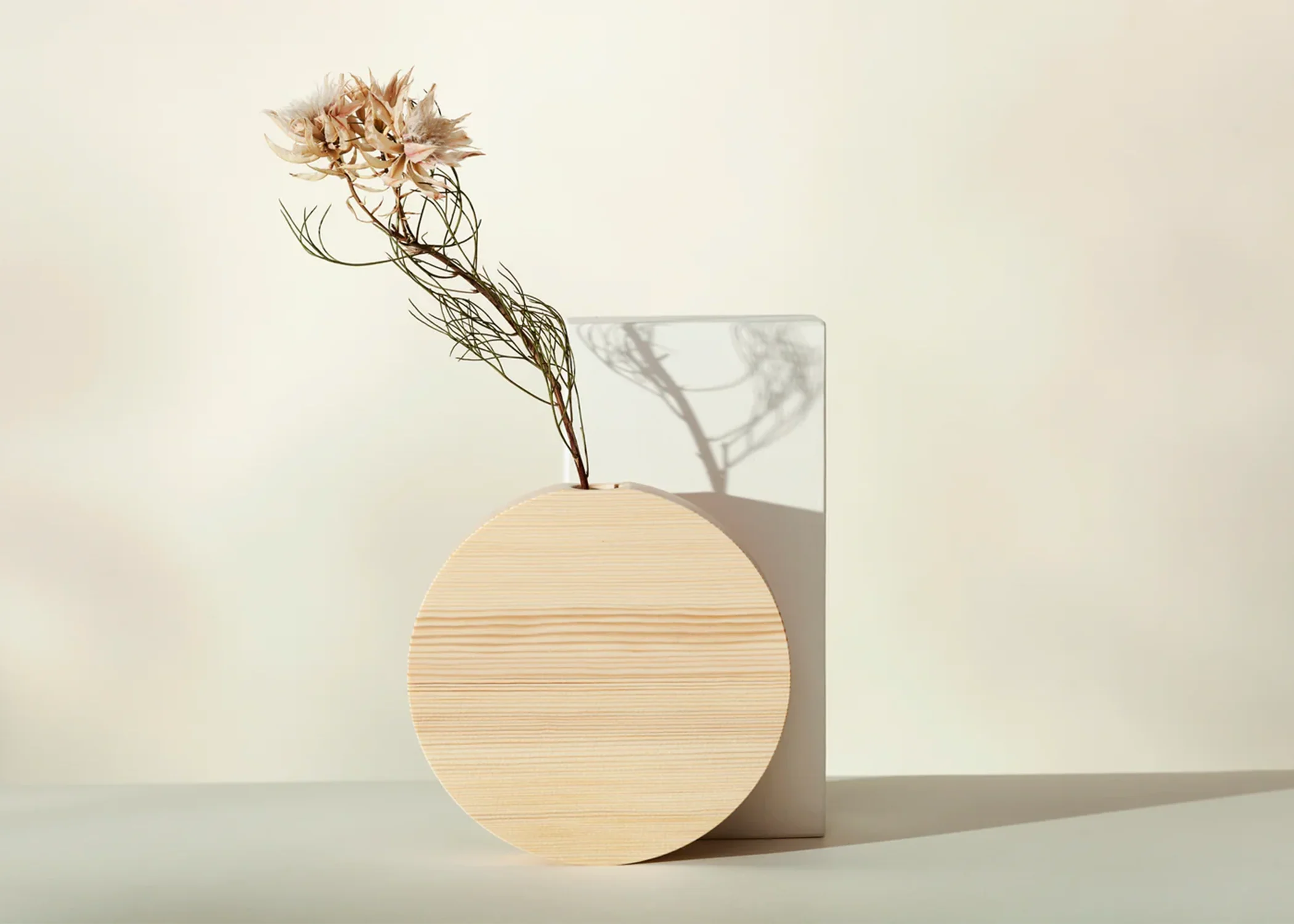 Round Pine Wall Vase - Image 3