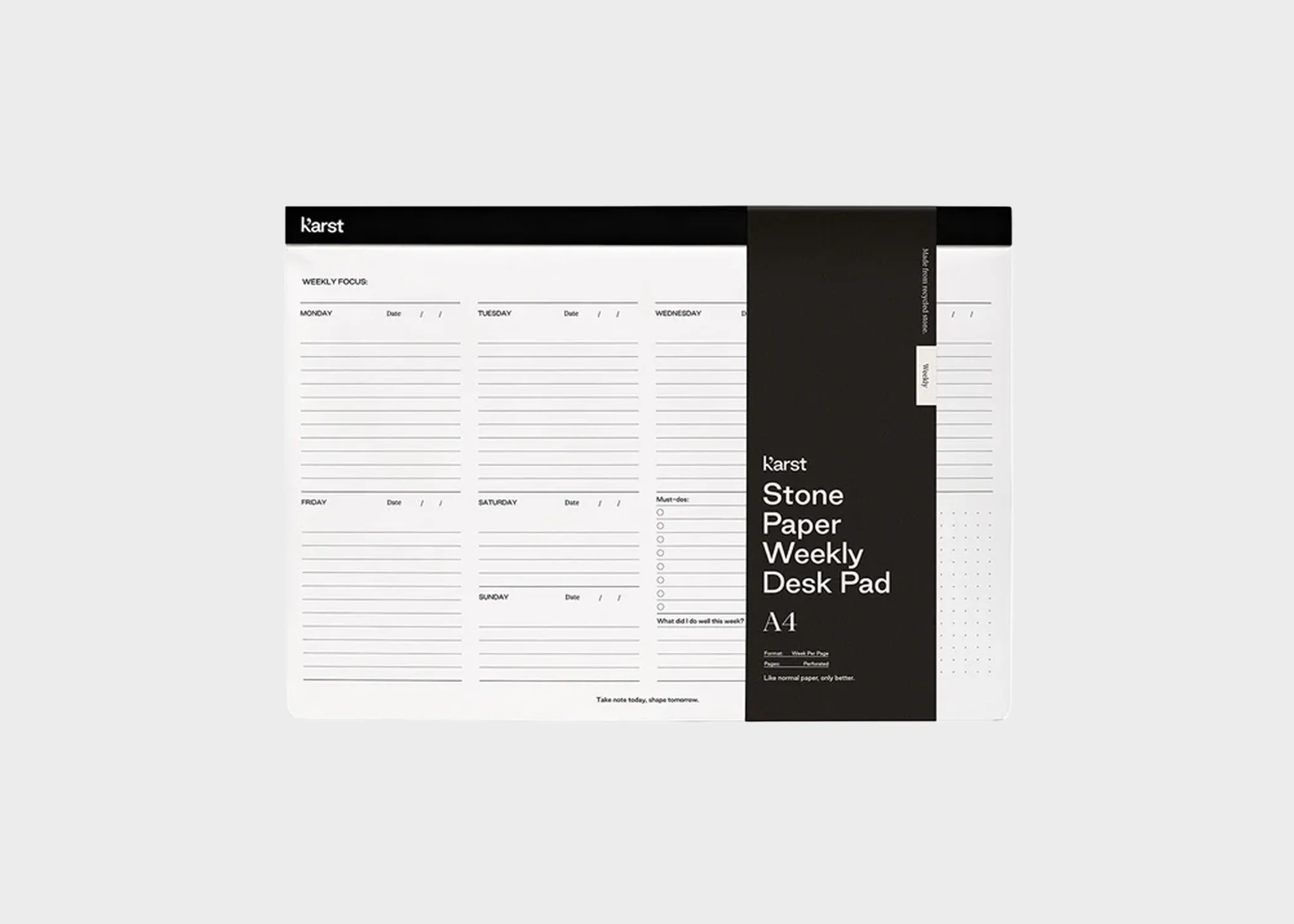 Stone Paper Weekly Desk Pad