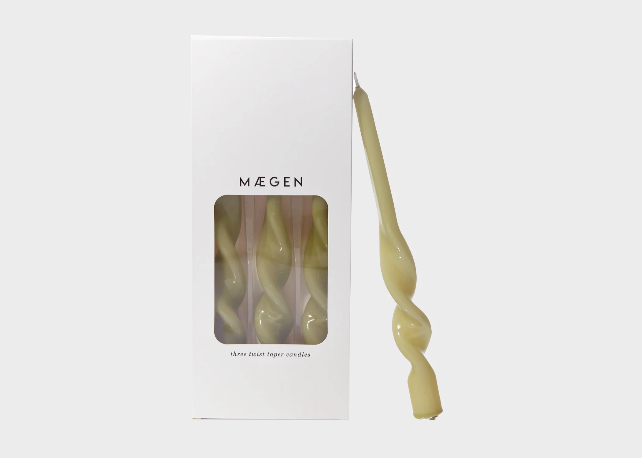 Twist Taper Candles - 3 Pack - Leaf Green