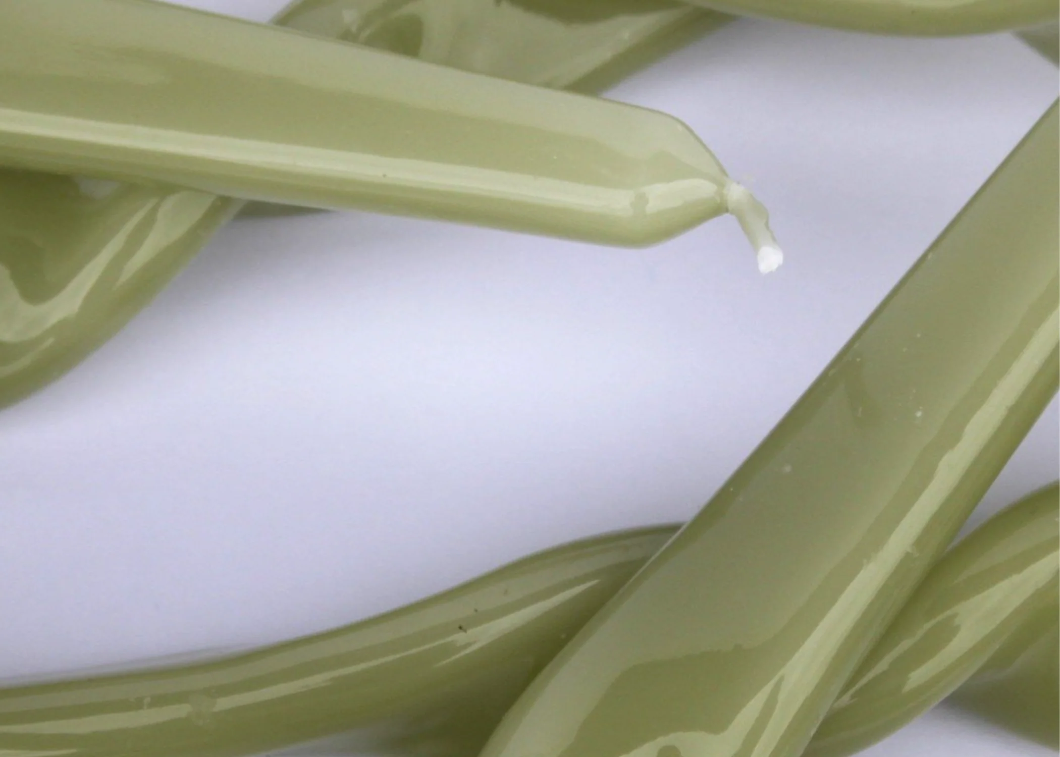 Twist Taper Candles - 3 Pack - Leaf Green - Image 2
