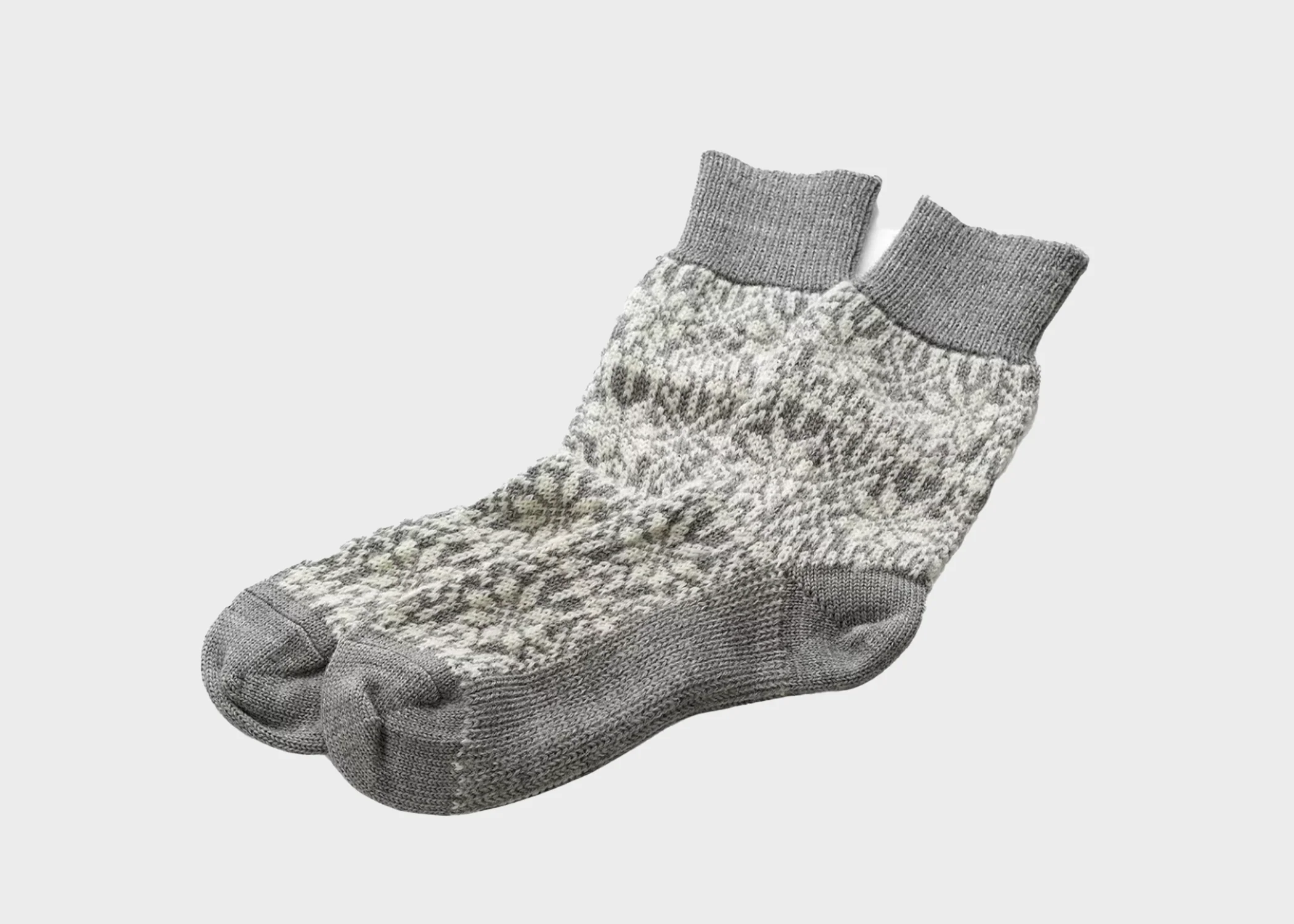 Wool Jacquard Socks - Grey - Image 5